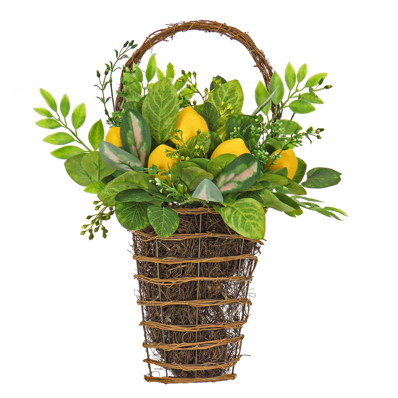 21" Leafy Greens & Lemons Wall Basket
